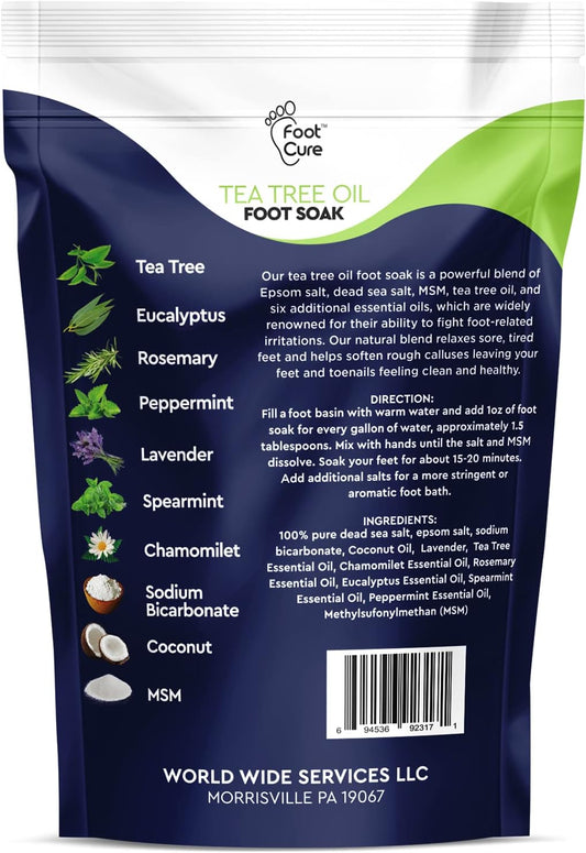 Tea Tree Oil Foot Soak with Epsom Salt - For Toenail Repair,