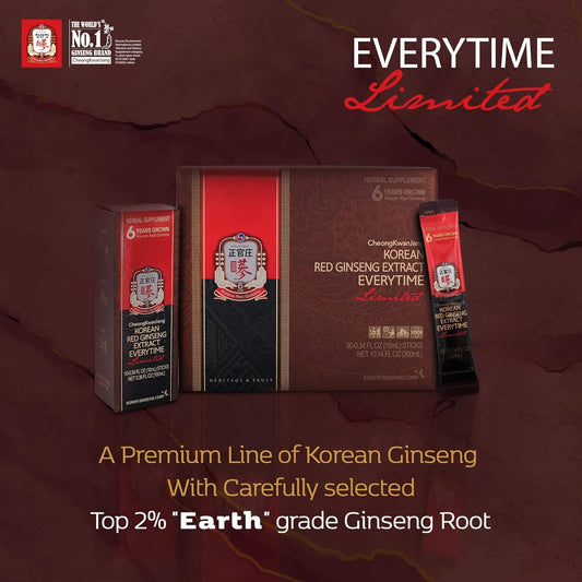 Korean Red Ginseng Everytime Limited 3000mg Sticks -30 Sticks10.14 Fl