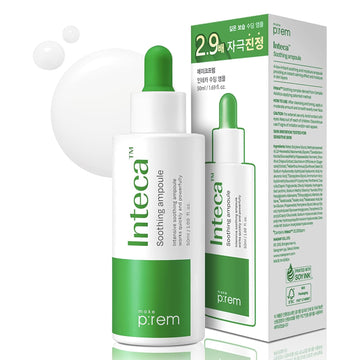 MAKEPREM INTECA Intensive Soothing CICA 20,000ppm Serum Ampoule VEGAN 1.7  Nano-Sized 8 Hyaluronic Acids Centella Quick Absorption Instant Calming Acne-Prone Irritated Sensitive Skin Korean Skincare