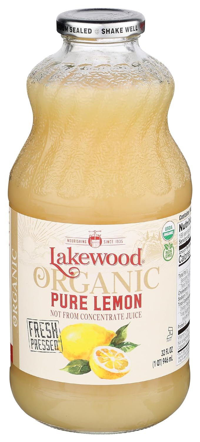 Lakewood Juice Pure Lemon Organic, 32 Oz