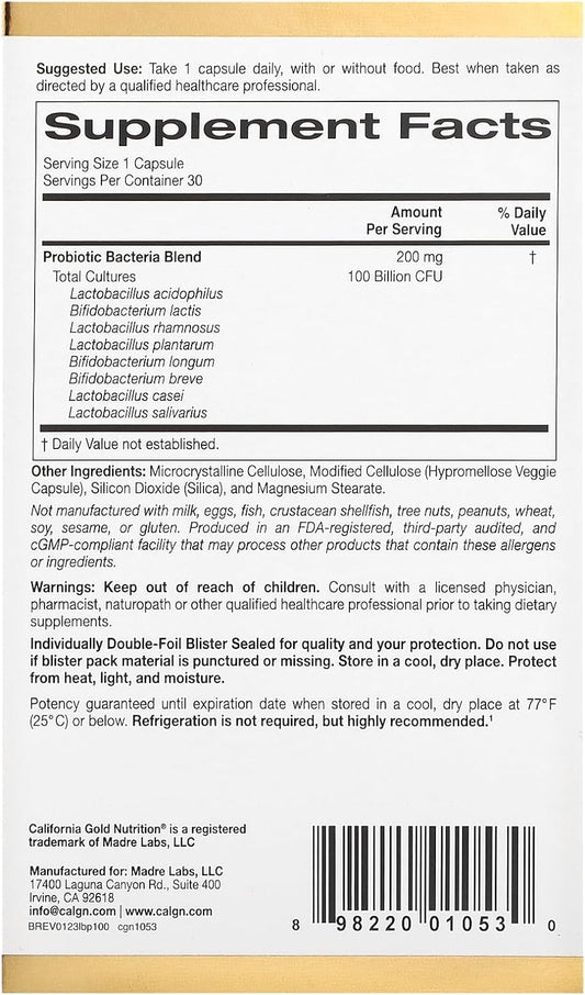 Lactobif Probiotics, 100 Bllion Cfu, 8 Active & Clinically Researched 1.41 Ounces