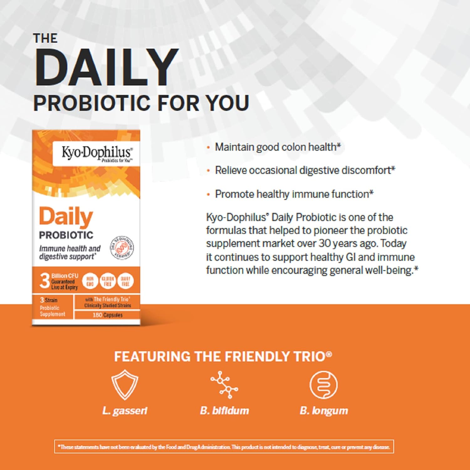 Kyo-Dophilus Daily Probiotic, Immune and Digestive Support*, 90 capsul