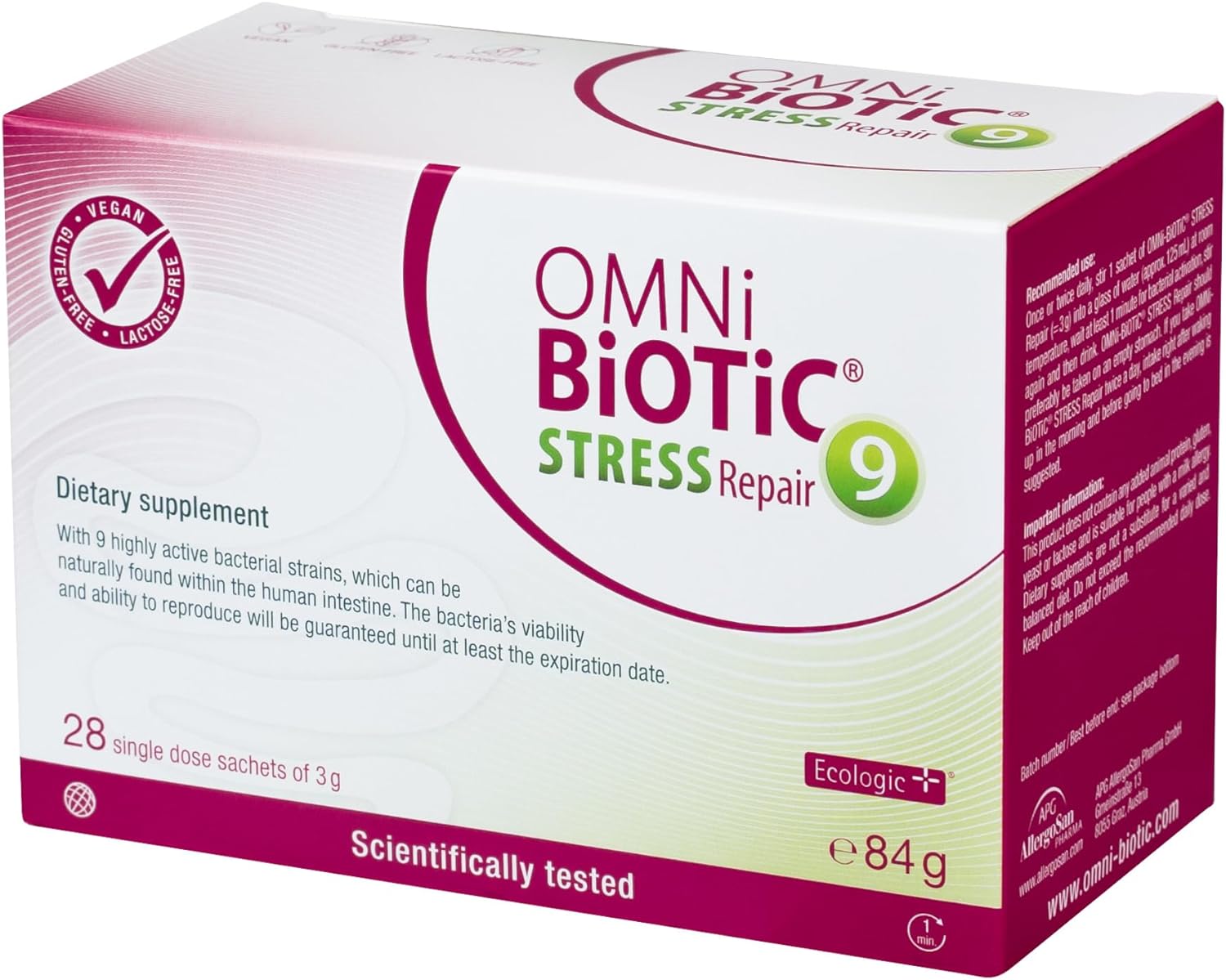 Omni Biotic Stress Repair | 28 Sachets (84G) | 9 Bacterial Strains | 1130 Grams