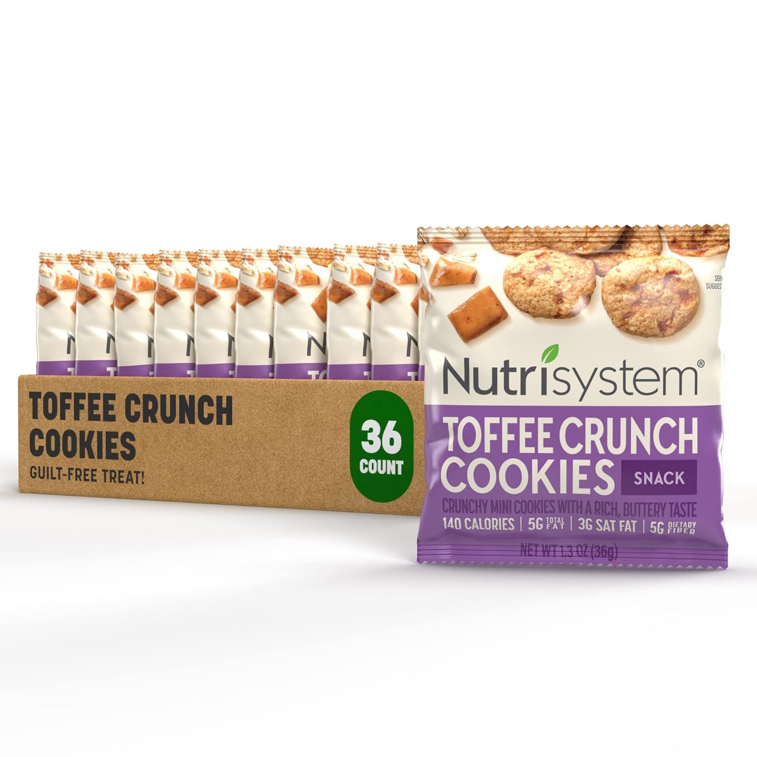 Nutrisystem Toffee Crunch Cookies, 36Ct, Guilt-Free Snacks To Support1.27 Ounces