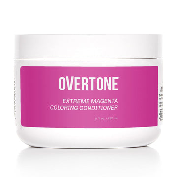 oVertone Haircare Color Depositing Conditioner - 8  Semi-permanent Hair Color Conditioner With Shea Butter & Coconut Oil - Extreme Silver Temporary Cruelty-Free Hair Color (Extreme Magenta)