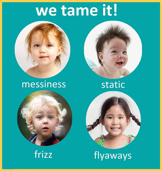 T is for Tame – Kids Hair Cream & Spray Bundle for Frizz, yaways & Static – Safe for Babies & Toddlers, Includes Bag & Brush