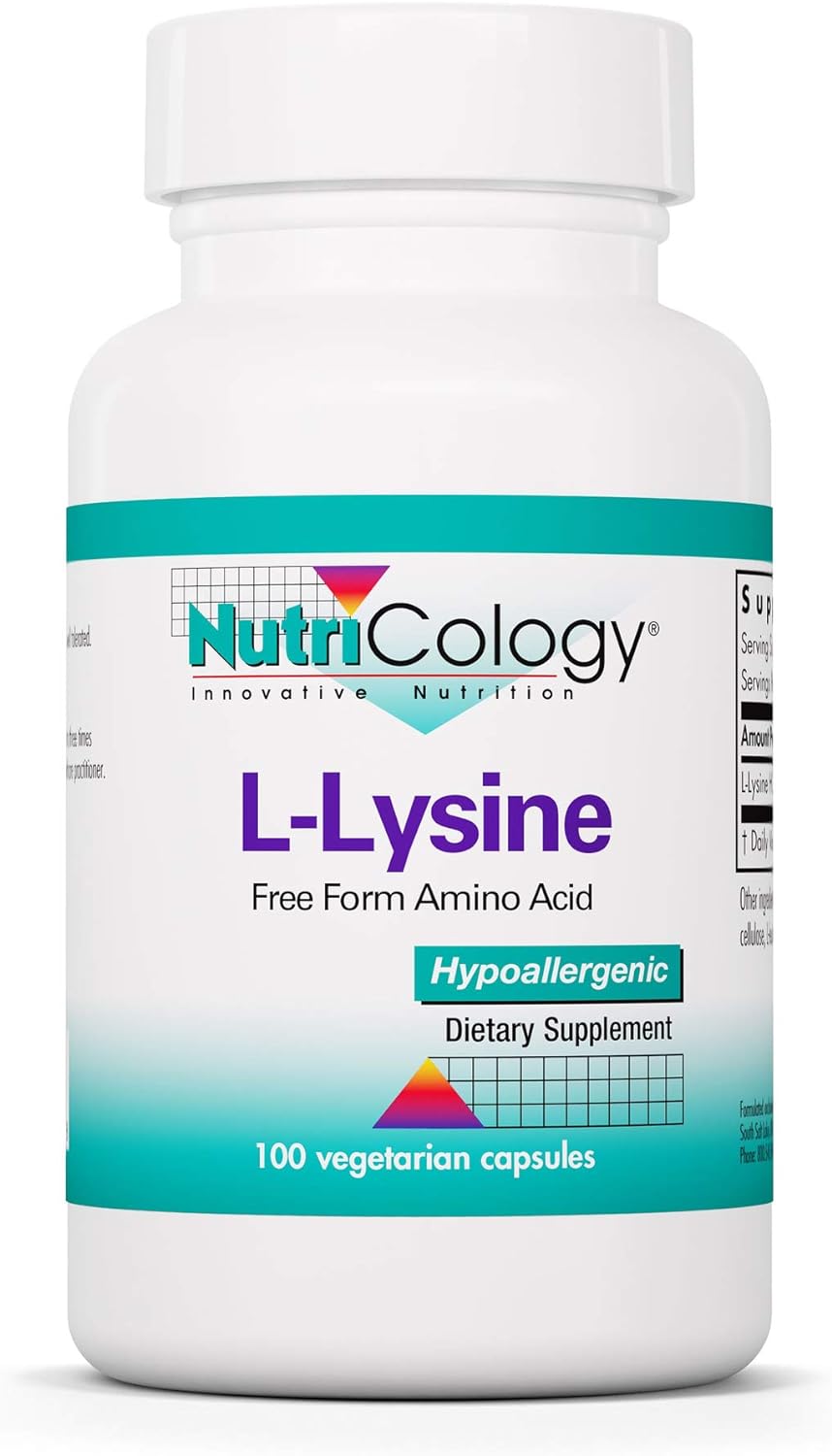 Nutricology L-Lysine 500 Mg - Collagen And Bone Health, Immune Support