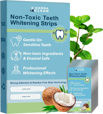 Sierra Teeth Whitening Strips 7 Treatments 14 Strips, Sensitivity Free Enamel Safe, Fast Teeth Whitening Kit, Dentist Recommended Remove Coffee Tea Smoking Stains (Coconut Mint)