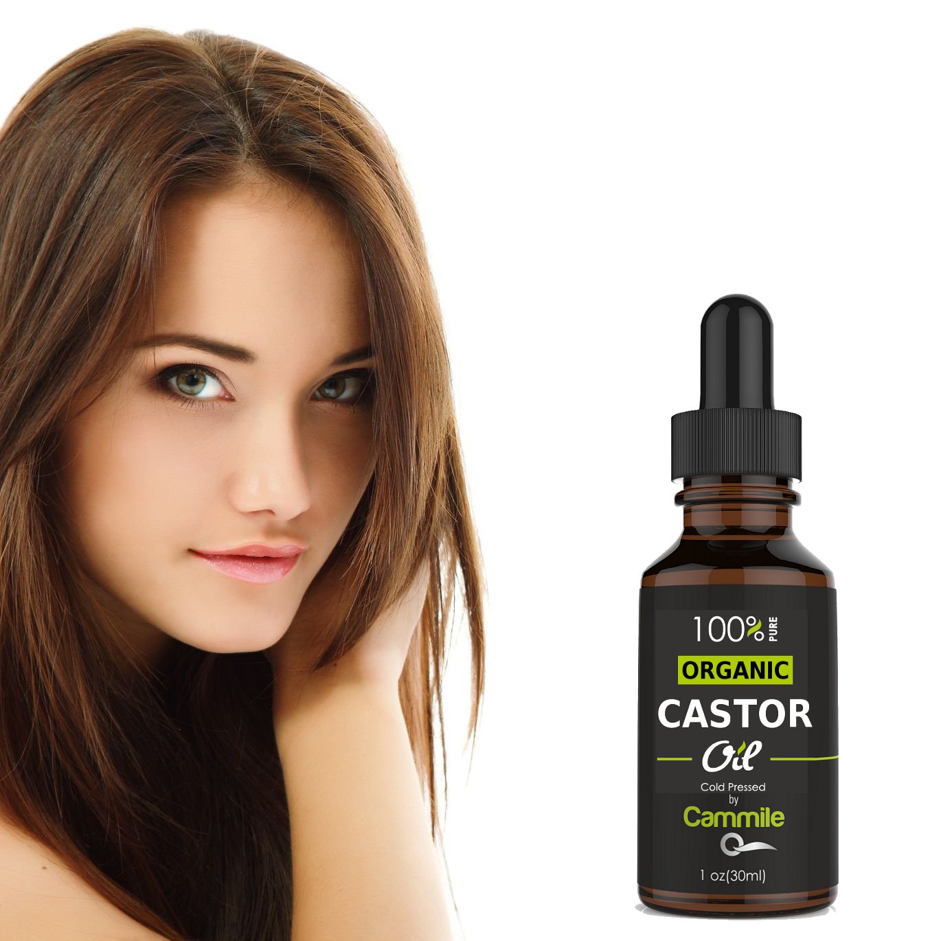  Organic Castor Oil - For Hair, Eyelashes, and Eyebrows Grow
