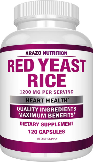 Arazo Nutrition Red Yeast Rice Extract 1200 MG ? Citrinin Free Supplem