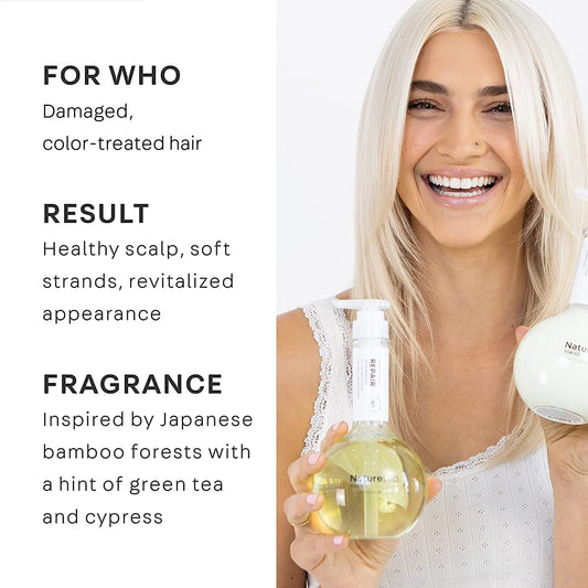 NatureLab TOKYO Perfect Repair Shampoo + Eco-Friendly Refill Pouch Bundle | Replenish and Restore Damaged, Color Treated Hair and Strengthen Hair | 11.5   & Refill 22.9   | $38 VALUE