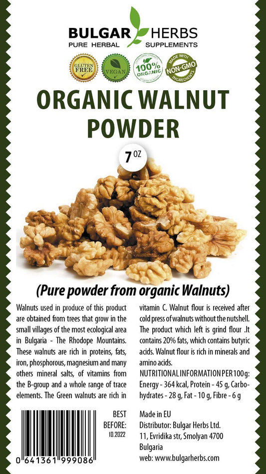 Organic Walnut Powder - Pure and 100% powder from organic Walnuts - 7 Oz