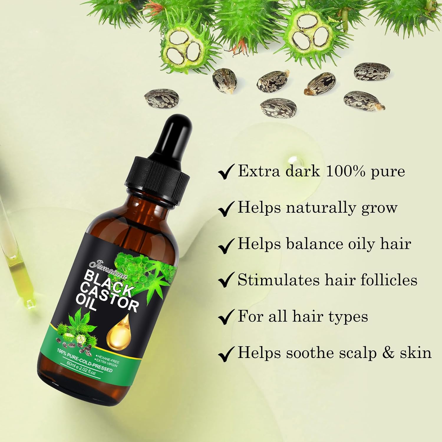  Jamaican Black Castor Oil for Castor Oil Pack & Eyelashes a