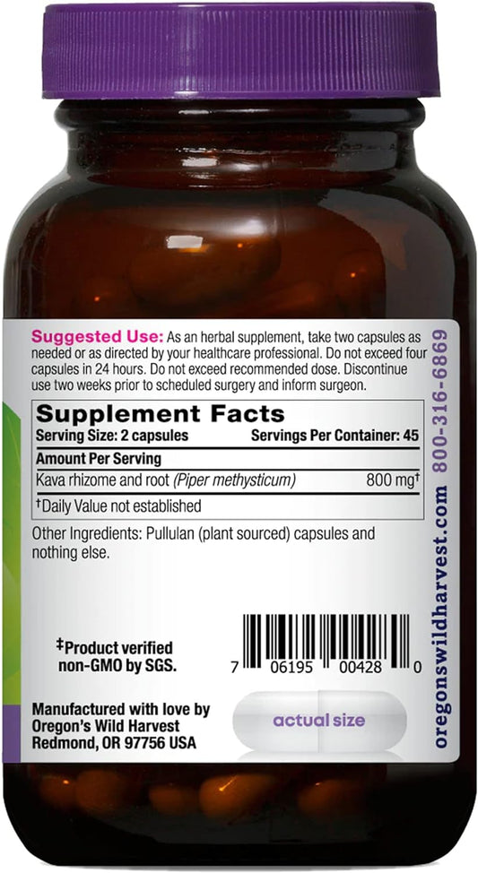 Oregon's Wild Harvest Kava Root Capsules, 90 Count