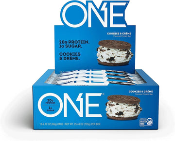 ONE Protein Bars, Cookies & Creme, Gluten Free Protein Bars with 20g P1.5 Pounds
