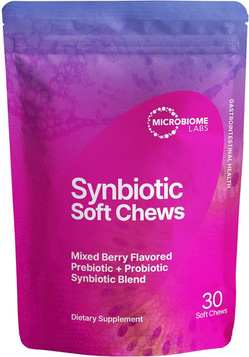 Microbiome Labs Synbiotic Chews - Prebiotics and Probiotics for Gut He6.38 Ounces