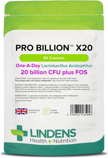Lindens Pro Billion X20 20 Billion Cfu Ultra High Strength Capsules - 26 Grams
