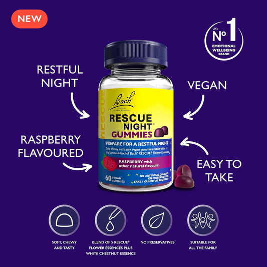 Rescue Remedy Gummies Night 3 Pack Bundle, for A Serene Sleep, with Ra660 Grams