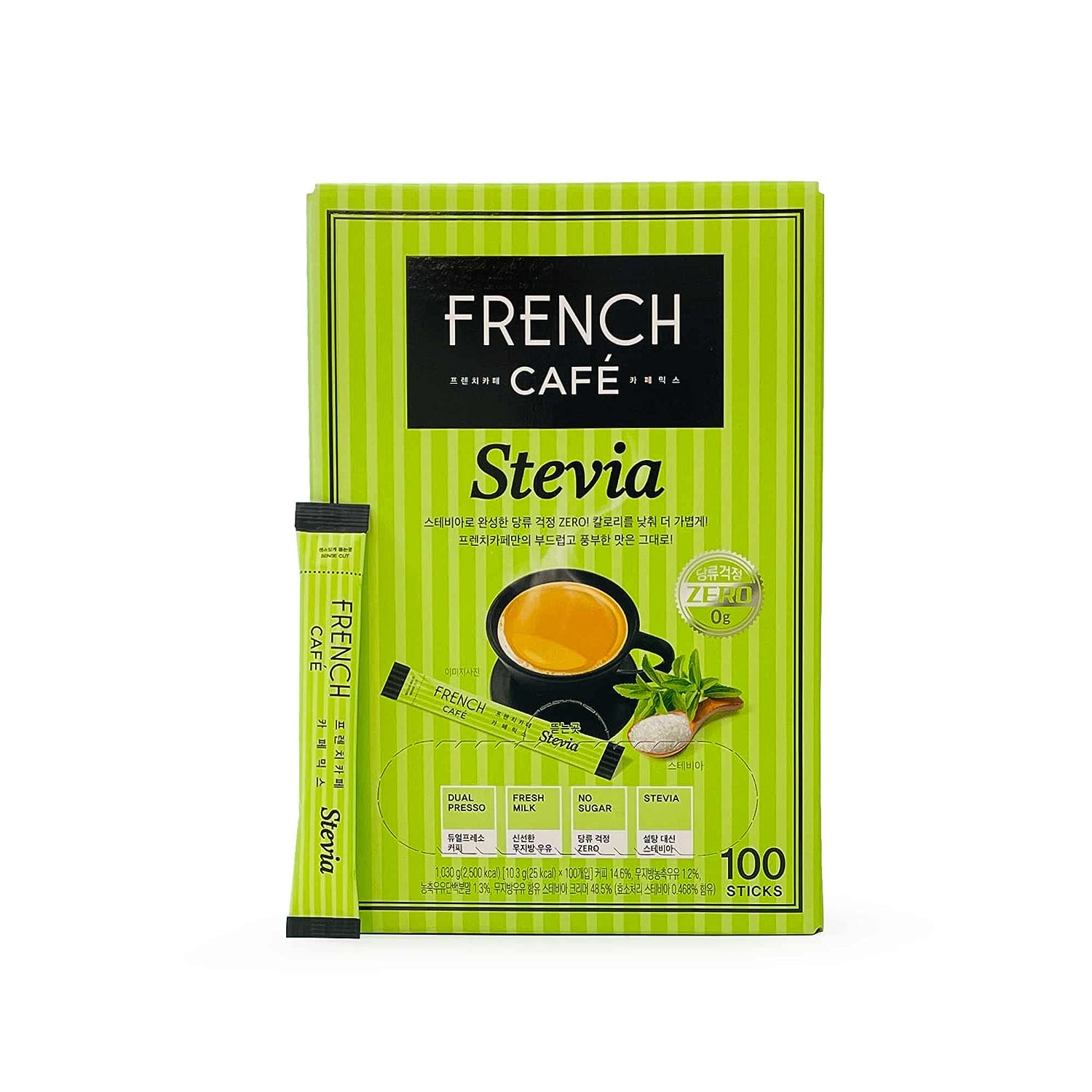 Namyang French Cafe Stevia Instant Coffee Mix (Zero Sugar) (100 Sticks)