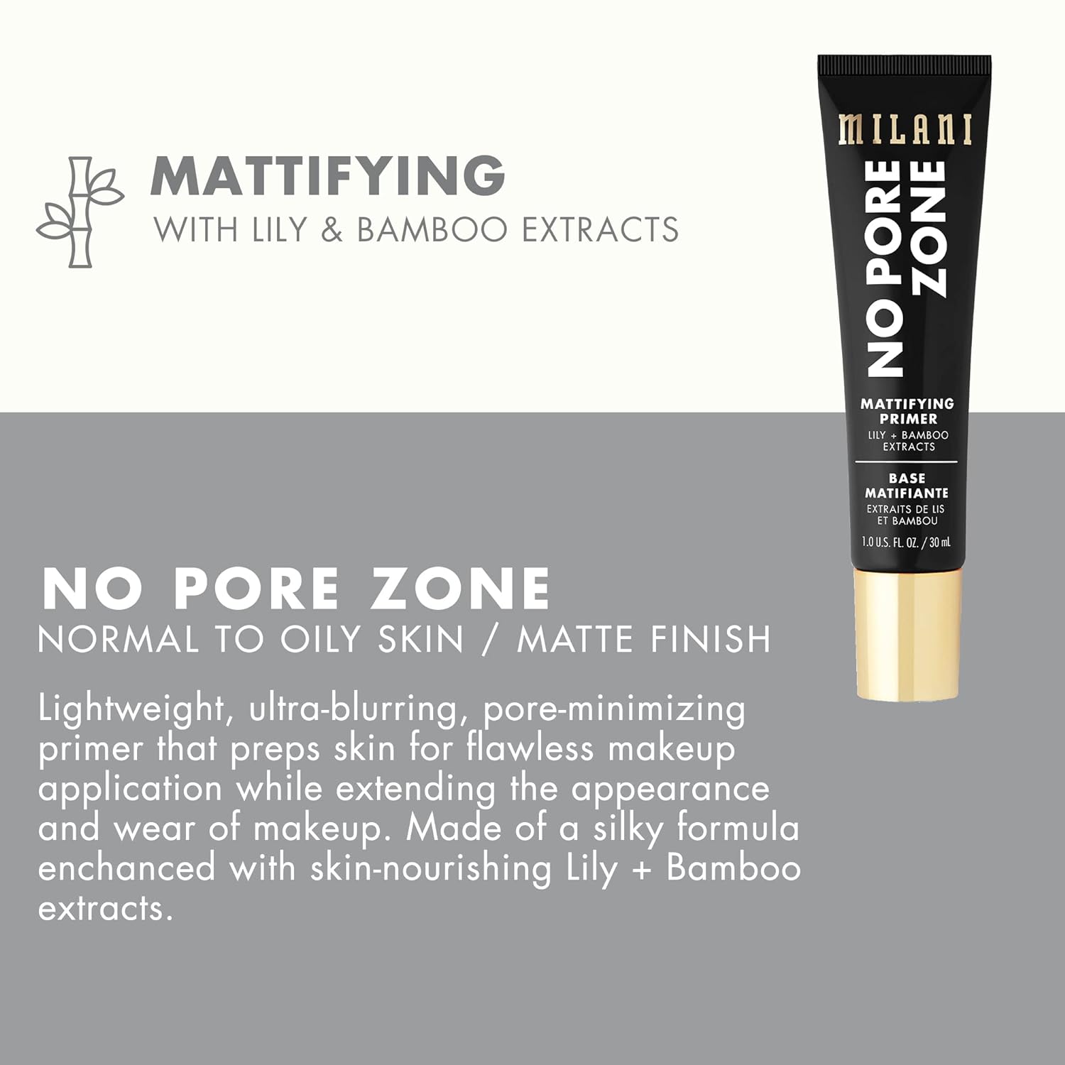 Milani No Pore Zone Mattifying Primer for Makeup (1.0 FlOz.)