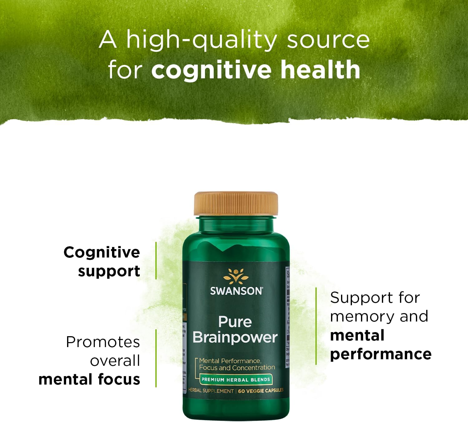 Swanson Pure Brainpower Brain Health Cognitive Memory Focus Support Br