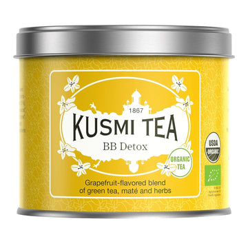 Kusmi Tea BB Detox  Loose Tea Tin - Organic Blend of Green Tea, Mate & Grapefruit-Flavored Plants