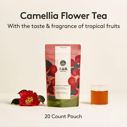 OSULLOC Camellia Tea (Sweet Tropical Fruit Scent) | Korean Premium Blended Tea Bag | Sweet Fruit Tea | 20 Count Tea Bags