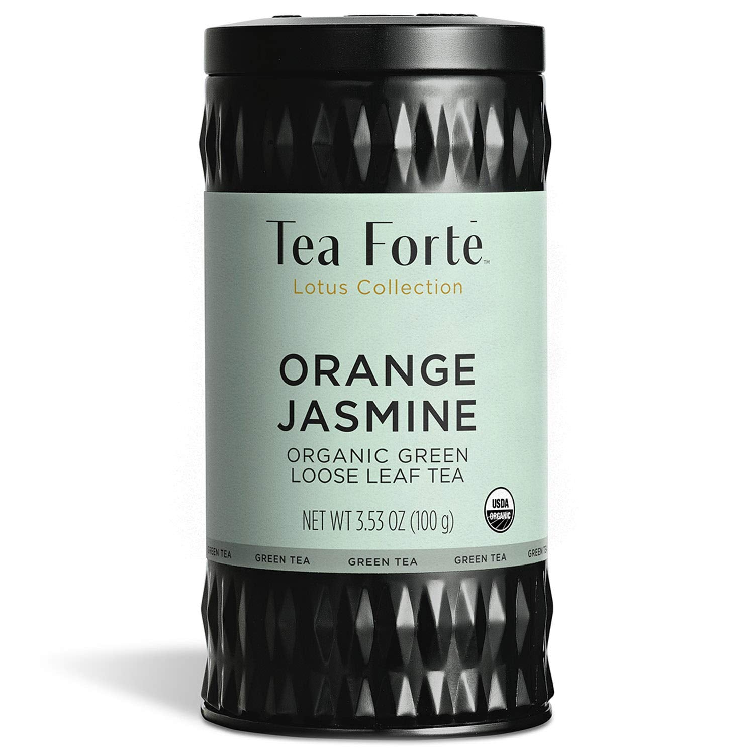 Tea Forte Orange Jasmine Organic Green Tea, Loose Tea Canister Makes 35-50 Cups