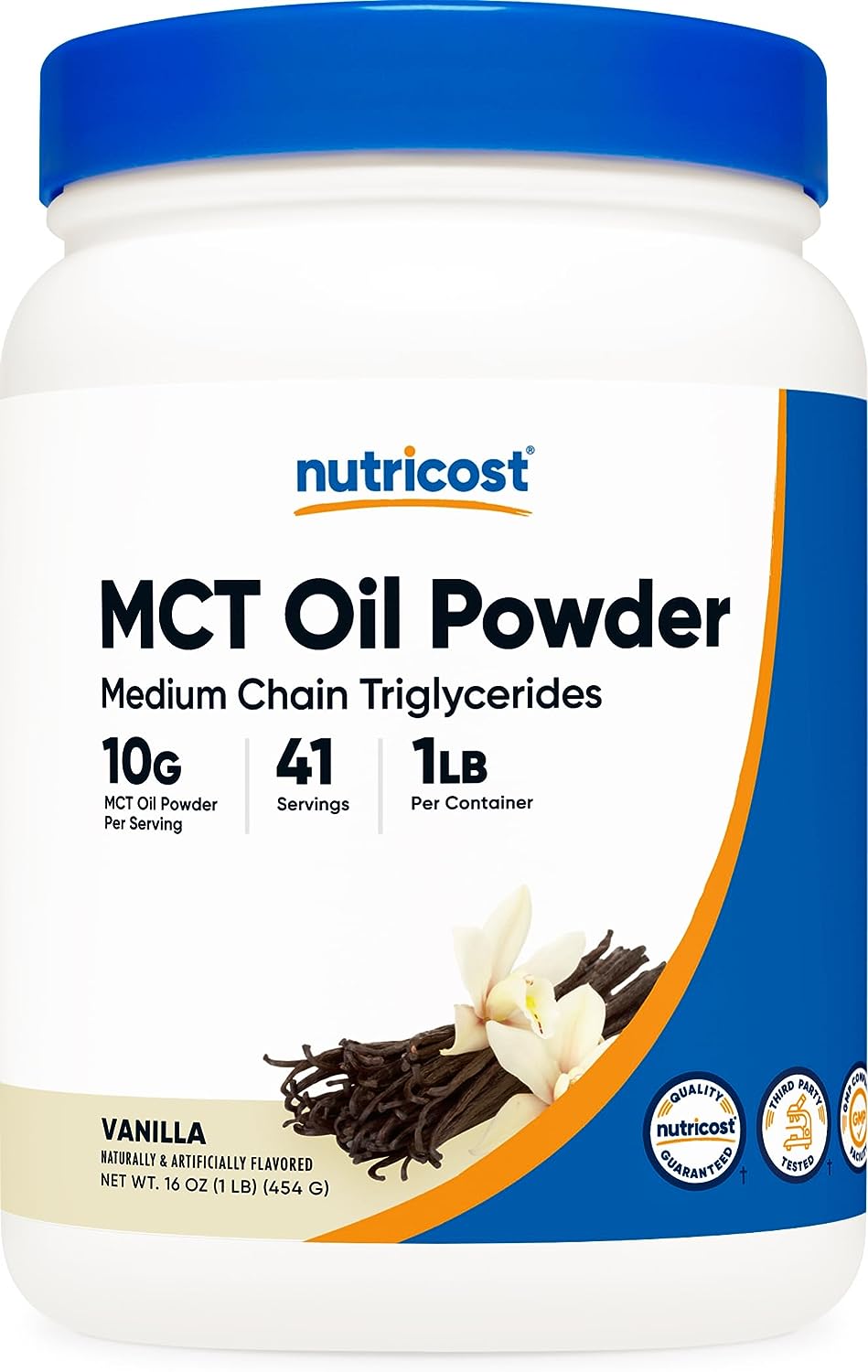 Nutricost Premium MCT Oil Powder (, Vanilla) - Best for Keto, Ketosis, and Ketogenic Diets - Zero Net Carbs, Non-GMO and Gluten Free, Medium Chain Triglyceride