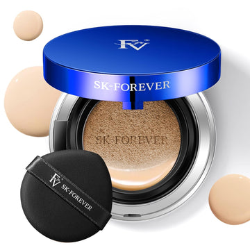 FV Full coverage Make-up Cushion Foundation, Full Coverage Hydrating awless Smooth Concealer Lightweight Face Makeup BB Cream Sponge BB cream Air Cushion 0.5 (15)