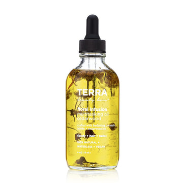 Terra Beauty Bars oral Infusion Multitasking Body, Nail and Hair Oil Cedarwood, 4 in glass bottle with dropper