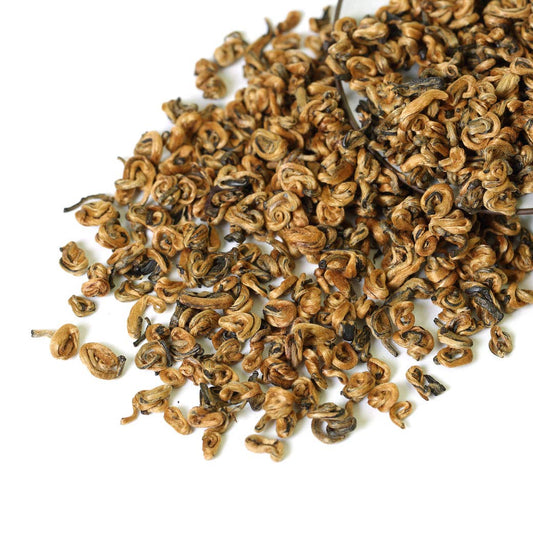 GOARTEA  Nonpareil Supreme Yunnan Black Tea Loose Leaf - Fengqing Dian Hong Dianhong Snail Chinese Tea