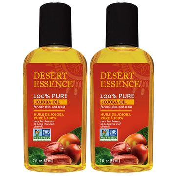 Desert Essence, 100% Pure Jojoba Oil, Moisturizer and Cleanser for Skin, Hair and Scalp, 2   (Pack of 2)