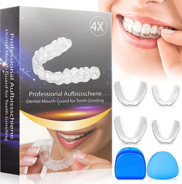 Mouth Guard for Grinding Teeth - Mouth Guard for Clenching Teeth at Night, New Upgraded Dental Night Guard Stops Bruxism BPA Free for Adults & Kids 2 Sizes Pack of 4 (2 Pairs)