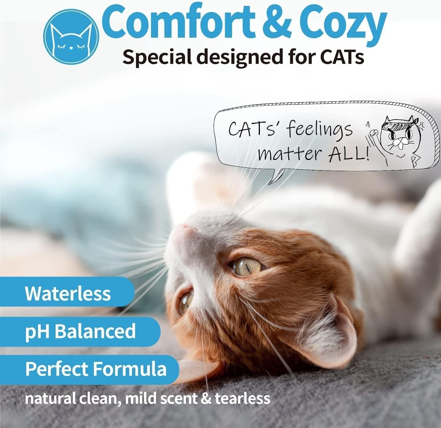 Mooncat Waterless Cat Shampoo+Cat Brush, Licking Safe Dry Sh