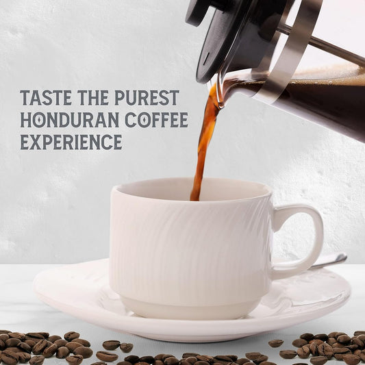 Organic Honduras Ground Coffee By Roastery Cafeina- Single Origin Honduran Light Roast Coffee For Drip Coffee- Fair Trade Marcala Roasted French Press Pure Ground Coffee