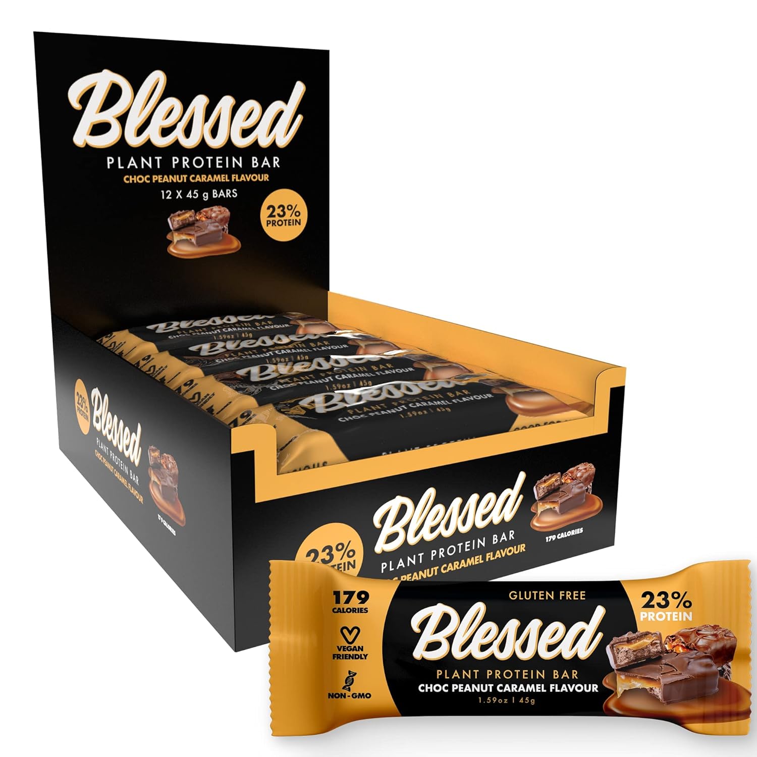 Blessed Vegan Protein Bars - Plant Based Protein Bars Low Calorie High1.41 Pounds