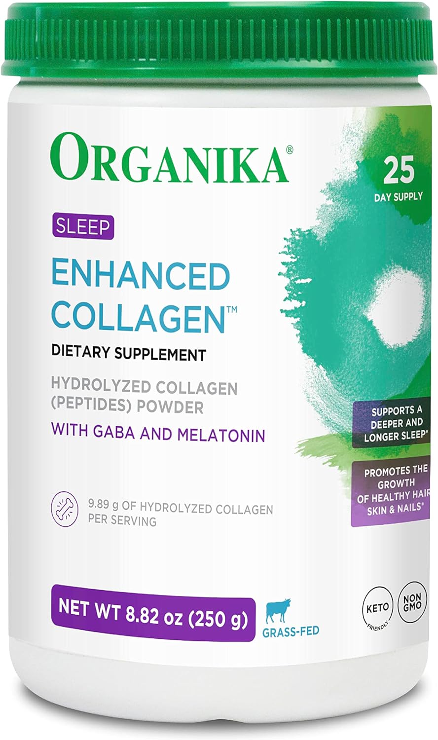 Organika Enhanced Collagen Sleep - with 100mg GABA and 3mg Melatonin -