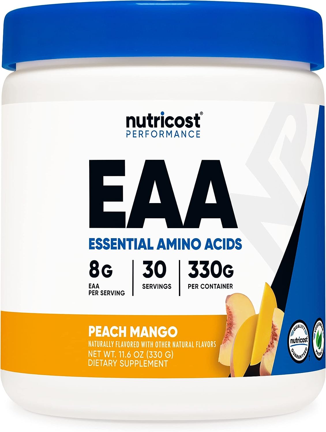 Nutricost EAA Powder 30 Servings (Peach Mango) - Essential Amino Acids - Non-GMO, Gluten Free, Vegetarian Friendly