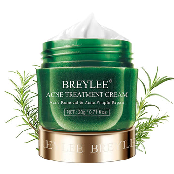 BREYLEE Acne Treatment Cream, Tea Tree Oil Acne Cream for Clearing Severe Acne, Breakout, Remove Pimple and Repair Skin (20,0.7)