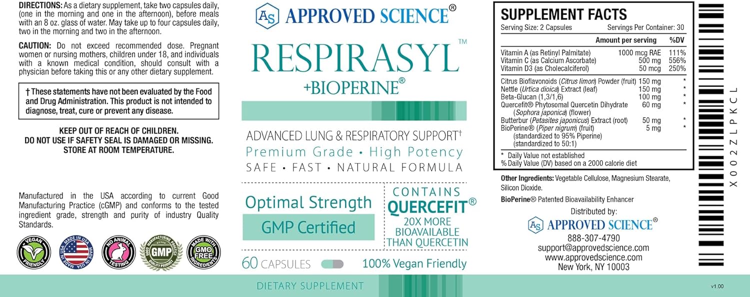 Approved Science® Respirasyl - Advanced Lung and Respiratory Support -