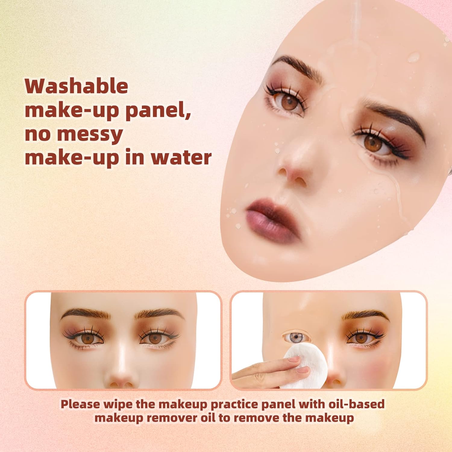 Nasrslla Makeup Practice Face - Silicone Mannequin for Makeu