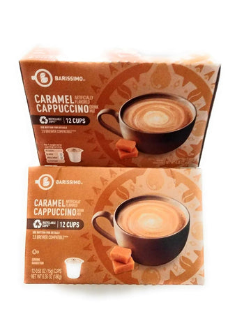 Barissimo Caramel Cappuccino Coffee Drink Mix K-Cup Compatible 2 Boxes 24 Pods - SET OF 2