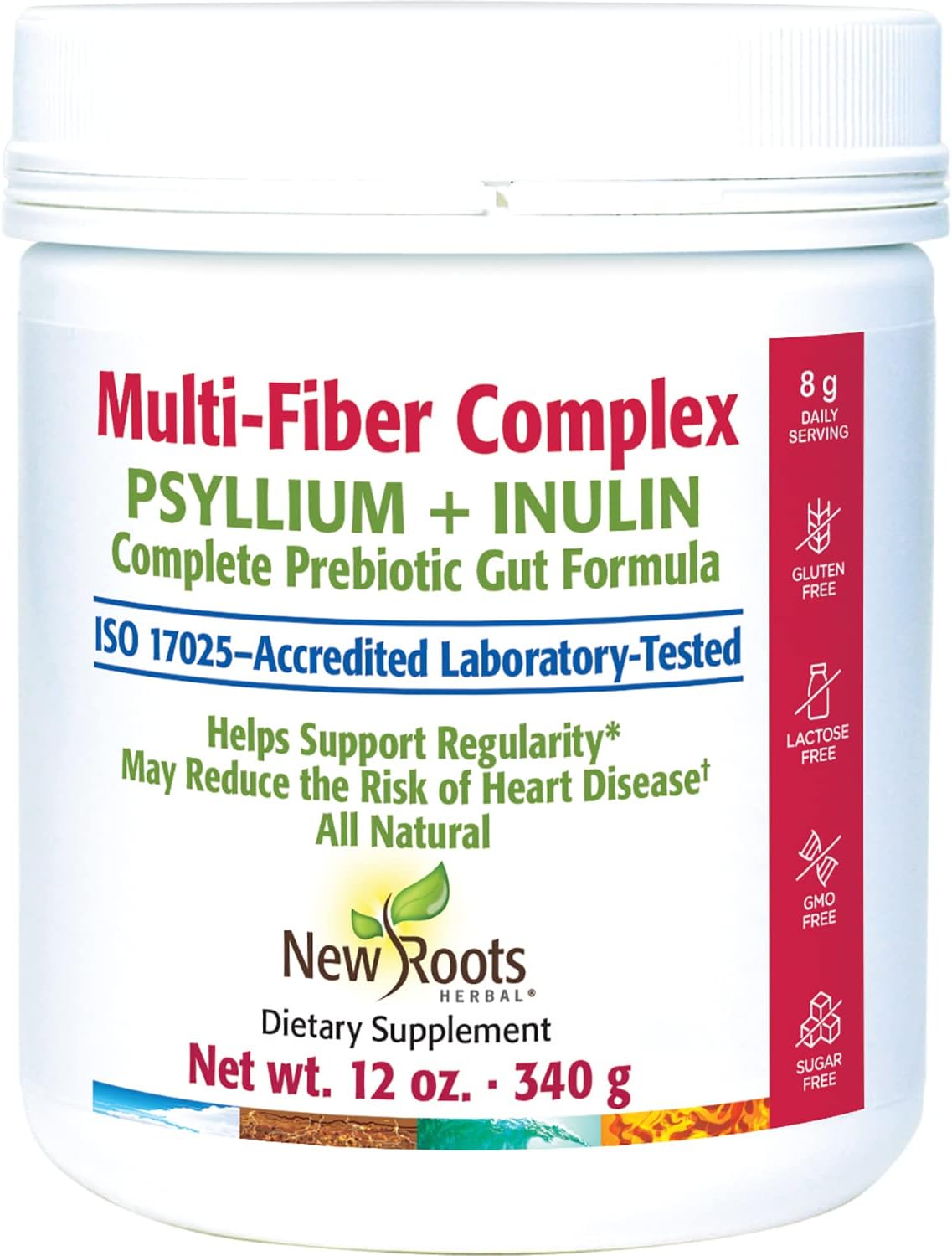 New Roots Herbal Multi-Fiber Complex Powder Unflavored 12 Oz (340 G) |2.4 Ounces