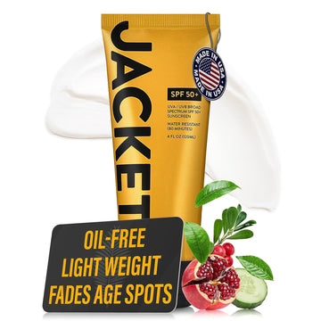 JACKET Sport Sunscreen SPF 50+, Water Resistant, Oil Free, Anti-Aging Cream, Vitamin and Antioxidant Enriched, Age Spot Remover, Oxybenzone Free, Sun Screen Protector for Face and Body - 4