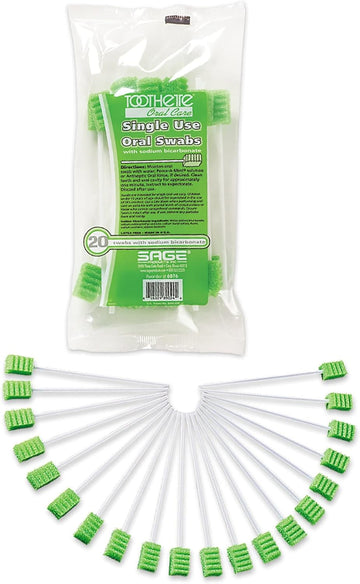 Sage Toothette Oral Swabs with Sodium Bicarbonate (Sage #6076) (Pack of 20)