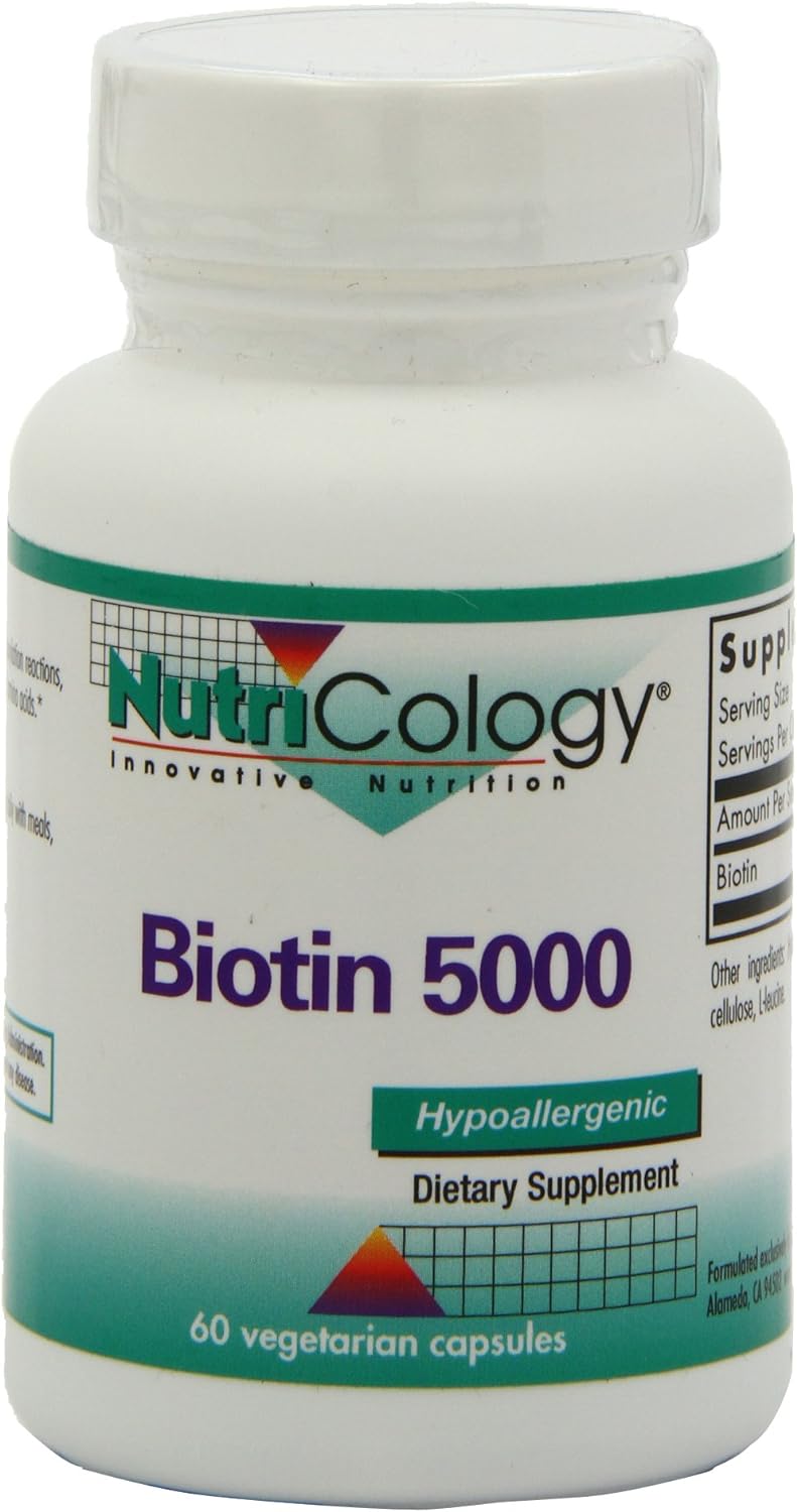 Nutricology Biotin 5000, Vegicaps, 60-Count