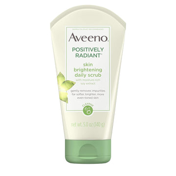 Aveeno Positively Radiant Skin Brightening Exfoliating Daily Facial Scrub with Moisture-Rich Soy Extract, Jojoba & Castor Oils, Soap-Free, Hypoallergenic & Non-Comedogenic Face Cleanser, 5  (Pack of 6)