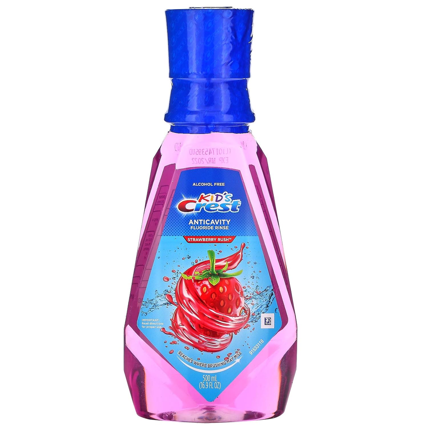 Crest Rinse Anti-Cavity Fluoride Strawberry 16.9 Ounce (500m