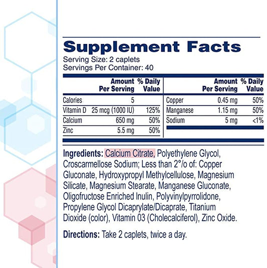 Calcium Citrate + D 630 mg, Caplets (Compare to Citracal)